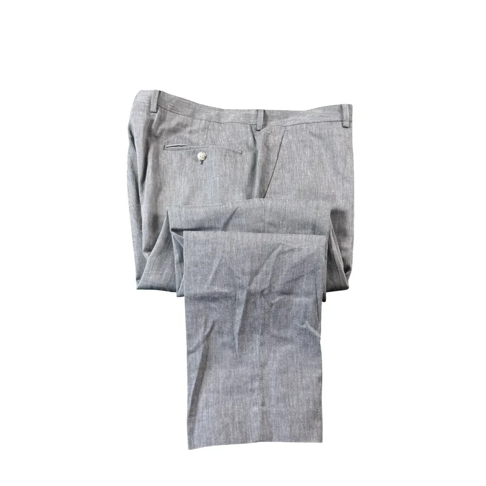 J.Crew Somelos Gray Ludlow Slim Italian Cotton Mens Trouser Size 36x34